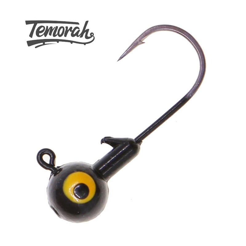 Temorah Fishing Lures Jig Heads,Ball Heads 1/32oz-1oz,Sharp Fishing Hooks for Freshwater or Saltwater (Black, 1/32OZ 50PCS) - Image 2